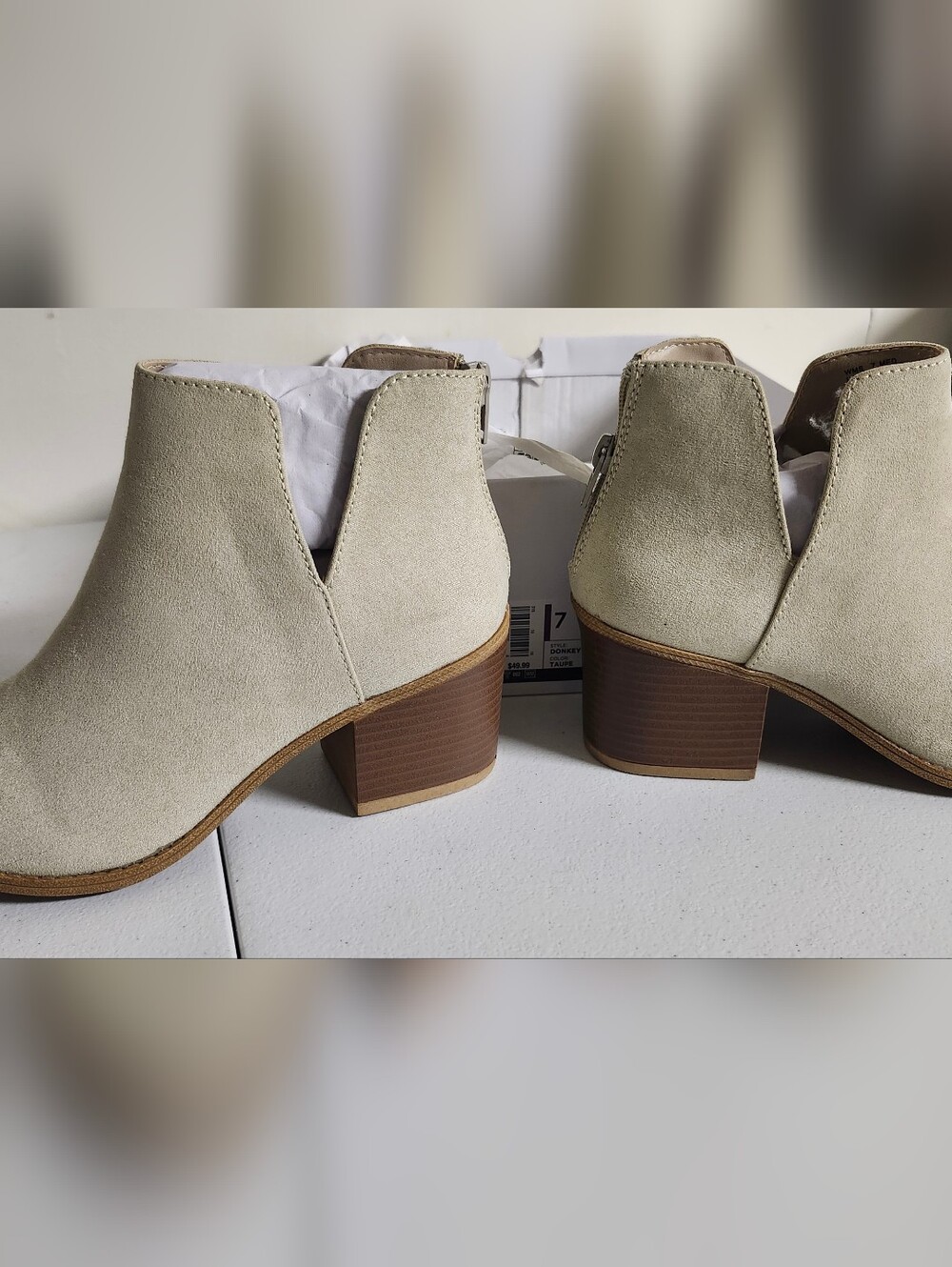 Sonoma Cream Suede Ankle Booties